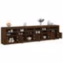 vidaXL Buffet avec lumières LED chêne marron 283x37x67 cm
