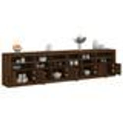 vidaXL Buffet avec lumières LED chêne marron 283x37x67 cm