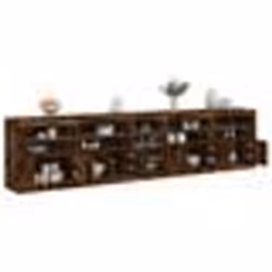 vidaXL Buffet avec lumières LED chêne fumé 283x37x67 cm