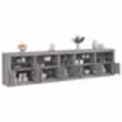 vidaXL Buffet avec lumières LED sonoma gris 283x37x67 cm