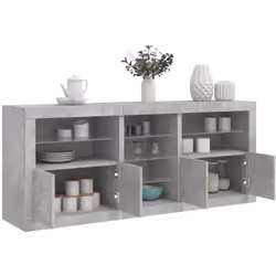 Décorez votre pièce avec ce buffet moderne avec éclairage LED, il s'harmonise facilement avec les meubles de tout style de vo ...