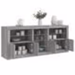 vidaXL Buffet avec lumières LED sonoma gris 162x37x67 cm