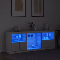Décorez votre pièce avec ce buffet moderne avec éclairage LED, il s'harmonise facilement avec les meubles de tout style de vo ...