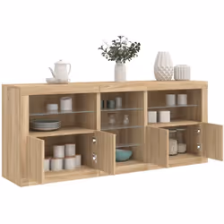 Décorez votre pièce avec ce buffet moderne avec éclairage LED, il s'harmonise facilement avec les meubles de tout style de vo ...