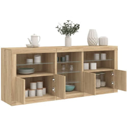 Vidaxl - Buffet avec lumières led chêne sonoma 181,5x37x67 cm