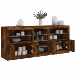 Décorez votre pièce avec ce buffet moderne avec éclairage LED, il s'harmonise facilement avec les meubles de tout style de vo ...