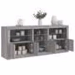 vidaXL Buffet avec lumières LED sonoma gris 181,5x37x67 cm