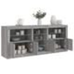 vidaXL Buffet avec lumières LED sonoma gris 181,5x37x67 cm