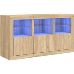 Vidaxl - Buffet avec lumières led chêne sonoma 123x37x67 cm