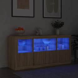 Vidaxl - Buffet avec lumières led chêne sonoma 142,5x37x67 cm