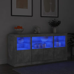 Vidaxl - Buffet avec lumières led gris béton 142,5x37x67 cm