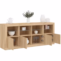 Décorez votre pièce avec ce buffet moderne avec éclairage LED, il s'harmonise facilement avec les meubles de tout style de vo ...