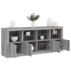 vidaXL Buffet avec lumières LED sonoma gris 163x37x67 cm