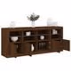 vidaXL Buffet avec lumières LED chêne marron 163x37x67 cm