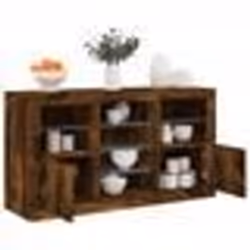 vidaXL Buffet avec lumières LED chêne fumé 123x37x67 cm