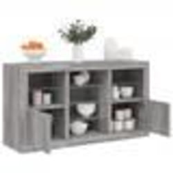 vidaXL Buffet avec lumières LED sonoma gris 123x37x67 cm