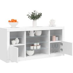 Buffet avec lumières LED blanc 142,5x37x67 cm vidaXL