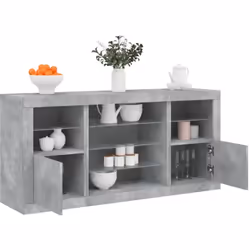 Décorez votre pièce avec ce buffet moderne avec éclairage LED, il s'harmonise facilement avec les meubles de tout style de vo ...