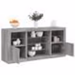 vidaXL Buffet avec lumières LED sonoma gris 142,5x37x67 cm