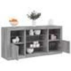 vidaXL Buffet avec lumières LED sonoma gris 142,5x37x67 cm