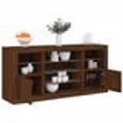 vidaXL Buffet avec lumières LED chêne marron 142,5x37x67 cm