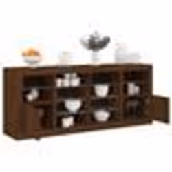vidaXL Buffet avec lumières LED chêne marron 163x37x67 cm