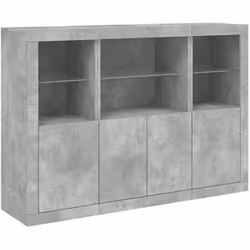vidaXL Buffets avec lumières LED 3 pcs gris béton bois d'ingénierie