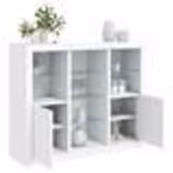 vidaXL Buffets avec lumières LED 3 pcs blanc bois d'ingénierie