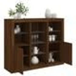 vidaXL Buffets avec lumières LED 3 pcs chêne brun bois d'ingénierie