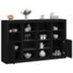 vidaXL Buffets avec lumières LED 3 pcs noir bois d'ingénierie
