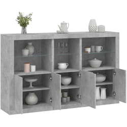 vidaXL Buffet avec lumières LED gris béton 162x37x100 cm