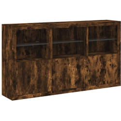 Vidaxl - Buffet avec lumières led chêne fumé 181,5x37x100 cm