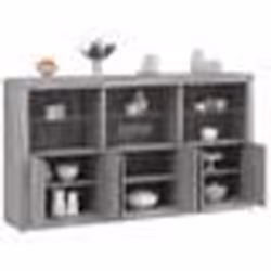 vidaXL Buffet avec lumières LED sonoma gris 181,5x37x100 cm