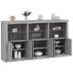 vidaXL Buffet avec lumières LED sonoma gris 181,5x37x100 cm