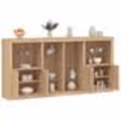 vidaXL Buffet avec lumières LED chêne sonoma 202x37x100 cm