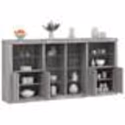 vidaXL Buffet avec lumières LED sonoma gris 202x37x100 cm