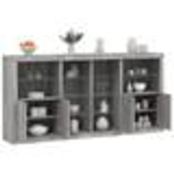 vidaXL Buffet avec lumières LED sonoma gris 202x37x100 cm