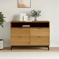 Commode flam 110x40x80 cm bois de pin massif Vidaxl