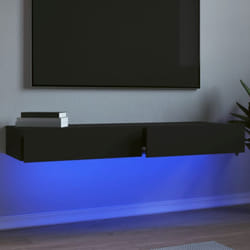 Vidaxl - Meubles tv avec éclairage led 2 pcs noir 60x35x15,5 cm