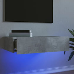 Vidaxl - Meuble tv avec éclairage led gris béton 60x35x15,5 cm