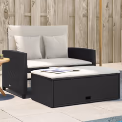 Détendez-vous et profitez de l'extérieur dans ce confortable canapé de jardin 2 places ! Matériau durable : la résine tressée ...