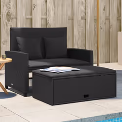 Détendez-vous et profitez de l'extérieur dans ce confortable canapé de jardin 2 places ! Matériau durable : la résine tressée ...