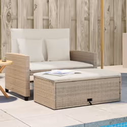 Détendez-vous et profitez de l'extérieur dans ce confortable canapé de jardin 2 places ! Matériau durable : la résine tressée ...