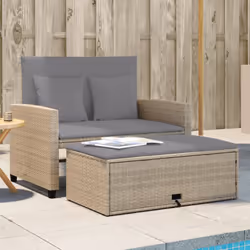 Détendez-vous et profitez de l'extérieur dans ce confortable canapé de jardin 2 places ! Matériau durable : la résine tressée ...