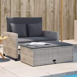 Détendez-vous et profitez de l'extérieur dans ce confortable canapé de jardin 2 places ! Matériau durable : la résine tressée ...