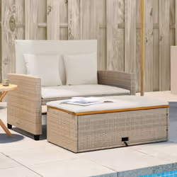 Détendez-vous et profitez de l'extérieur dans ce confortable canapé de jardin 2 places ! Matériau durable : la résine tressée ...
