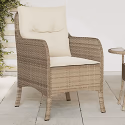 VidaXL 365148 chaise d'extérieur Terrace Siège rembourré Polyuréthane, Acier Crème, Blanc
