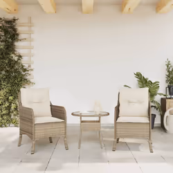 VidaXL 365148 chaise d'extérieur Terrace Siège rembourré Polyuréthane, Acier Crème, Blanc