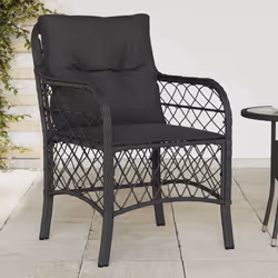 VidaXL 365153 chaise d'extérieur Terrace Siège rembourré Polyuréthane, Acier Noir