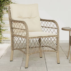 VidaXL 365156 chaise d'extérieur Terrace Siège rembourré Polyuréthane, Acier Crème, Blanc